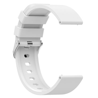 Silicone Watch Band for Garmin Venu / Venu 2 Plus / Venu Sq / Venu Sq 2 , 20mm Watch Strap with Silver Stainless Steel Buckle