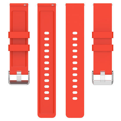 Silicone Watch Band for Garmin Venu / Venu 2 Plus / Venu Sq / Venu Sq 2 , 20mm Watch Strap with Silver Stainless Steel Buckle