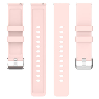 Silicone Watch Band for Garmin Venu / Venu 2 Plus / Venu Sq / Venu Sq 2 , 20mm Watch Strap with Silver Stainless Steel Buckle