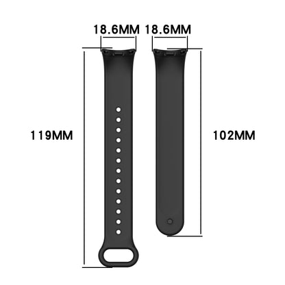 For Xiaomi Smart Band 8 Solid Color Silicone Watch Strap Replacement Wrist Band