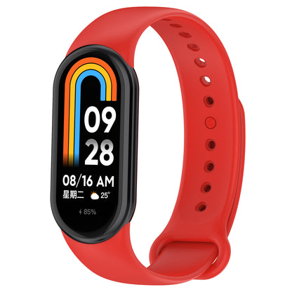 For Xiaomi Smart Band 8 Solid Color Silicone Watch Strap Replacement Wrist Band