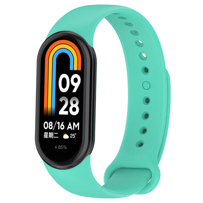 For Xiaomi Smart Band 8 Solid Color Silicone Watch Strap Replacement Wrist Band