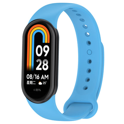 For Xiaomi Smart Band 8 Solid Color Silicone Watch Strap Replacement Wrist Band