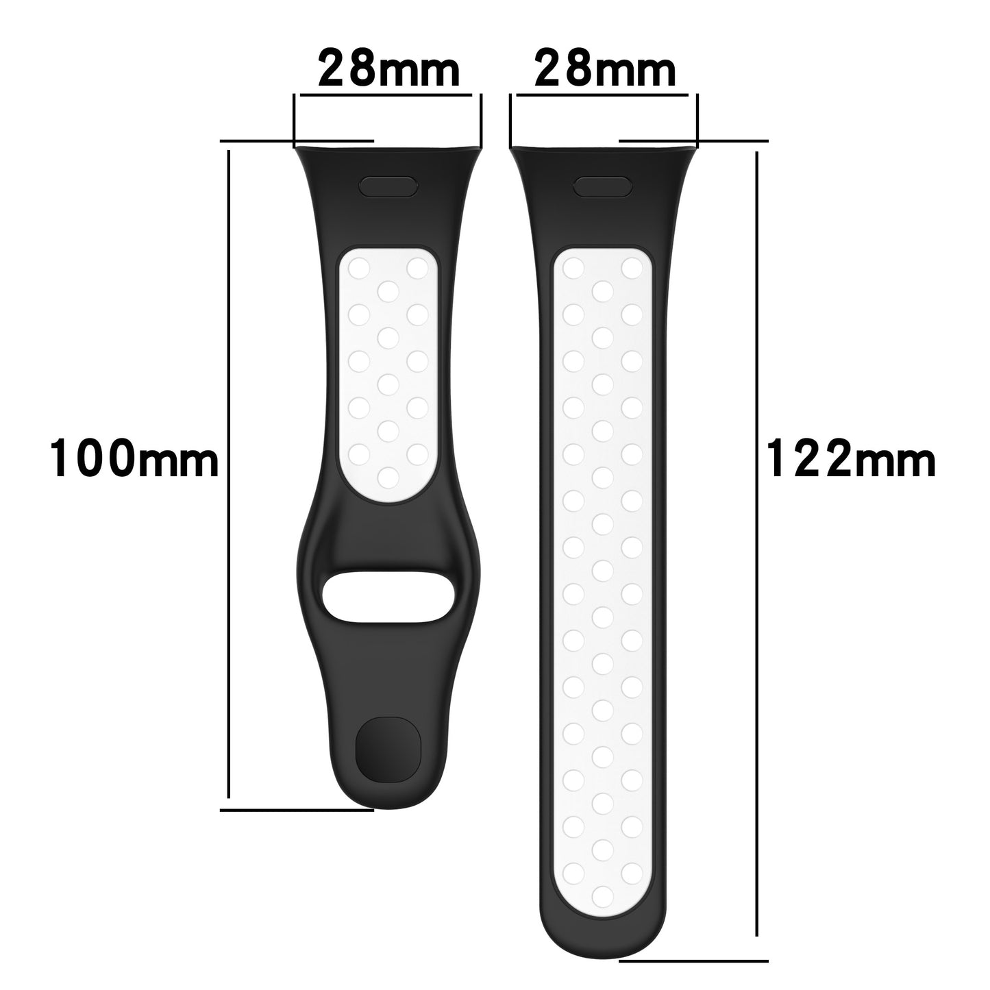 28mm Silicone Watch Strap for Xiaomi Redmi Watch 3 / Mi Watch Lite 3 , Dual-color Smart Band Strap