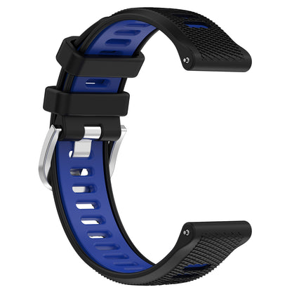 22mm Watch Band for Garmin Forerunner 265 / Honor Watch GS 3i , Silicone Cross Stripe Dual-color Strap Replacement