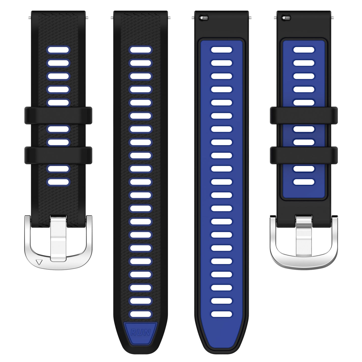 22mm Watch Band for Garmin Forerunner 265 / Honor Watch GS 3i , Silicone Cross Stripe Dual-color Strap Replacement