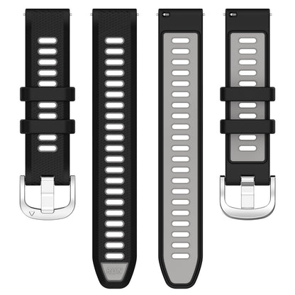 22mm Watch Band for Garmin Forerunner 265 / Honor Watch GS 3i , Silicone Cross Stripe Dual-color Strap Replacement