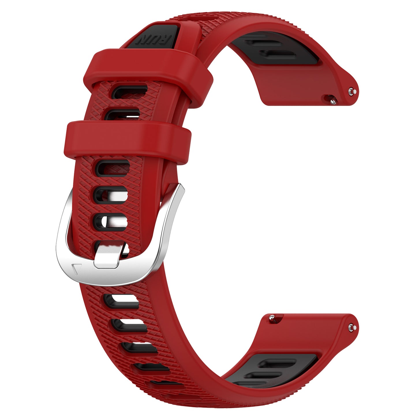 22mm Watch Band for Garmin Forerunner 265 / Honor Watch GS 3i , Silicone Cross Stripe Dual-color Strap Replacement