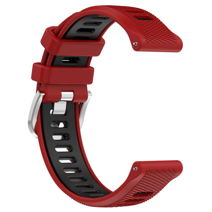 22mm Watch Band for Garmin Forerunner 265 / Honor Watch GS 3i , Silicone Cross Stripe Dual-color Strap Replacement