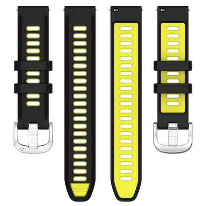 22mm Watch Band for Garmin Forerunner 265 / Honor Watch GS 3i , Silicone Cross Stripe Dual-color Strap Replacement