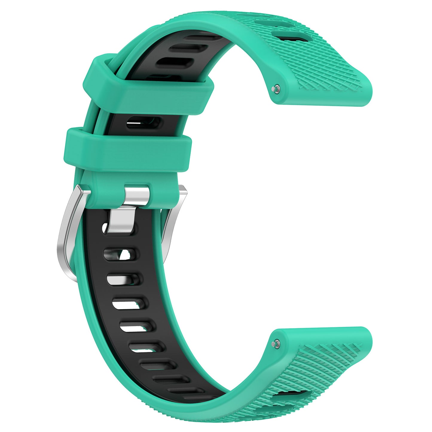 22mm Watch Band for Garmin Forerunner 265 / Honor Watch GS 3i , Silicone Cross Stripe Dual-color Strap Replacement