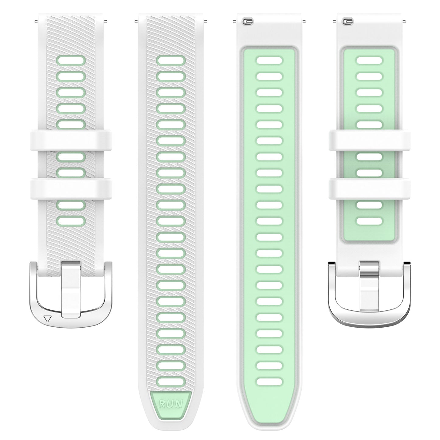 Silicone Watch Bands for Garmin Forerunner 265S / 255S / Venu 2S , 18mm Cross Stripe Dual-color Waterproof Strap