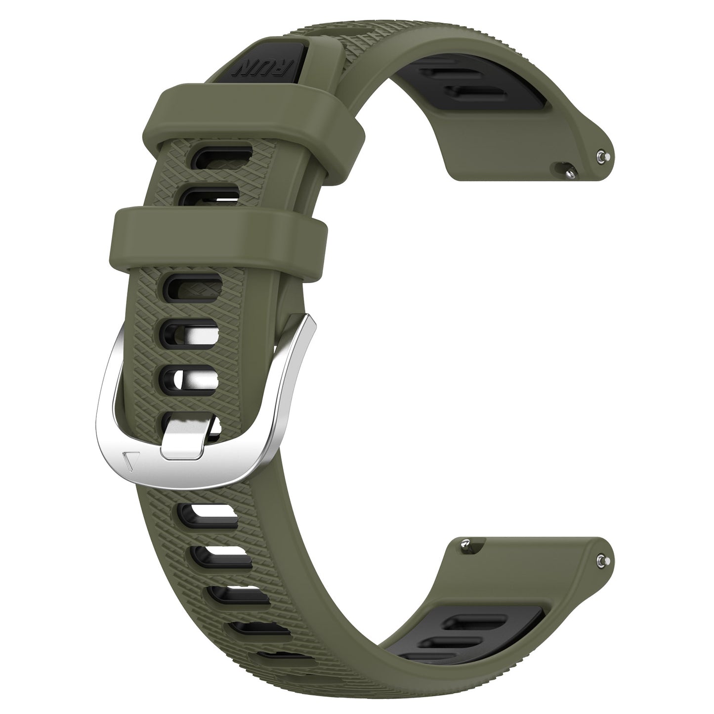 Silicone Watch Bands for Garmin Forerunner 265S / 255S / Venu 2S , 18mm Cross Stripe Dual-color Waterproof Strap