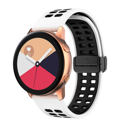 Magnetic Watch Band for Huami Amazfit GTR Mini / Bip 3 / Bip 3 Pro , 20mm Silicone Dual-color Strap with Black Folding Buckle