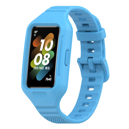 For Huawei Band 6 / 7 / 8 Sports Silicone Watch Band with Case Cover