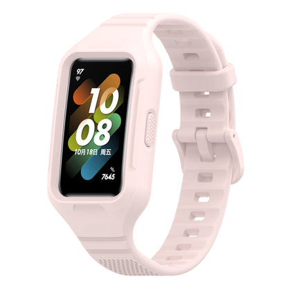 For Huawei Band 6 / 7 / 8 Sports Silicone Watch Band with Case Cover