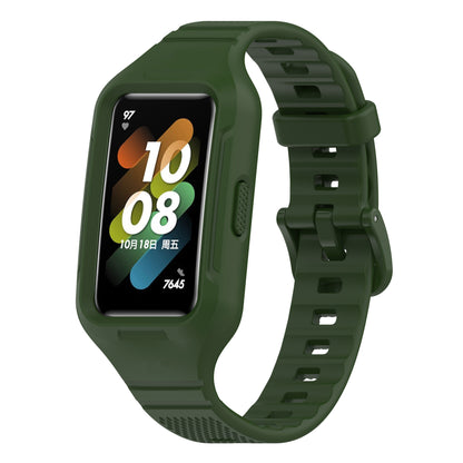 For Huawei Band 6 / 7 / 8 Sports Silicone Watch Band with Case Cover