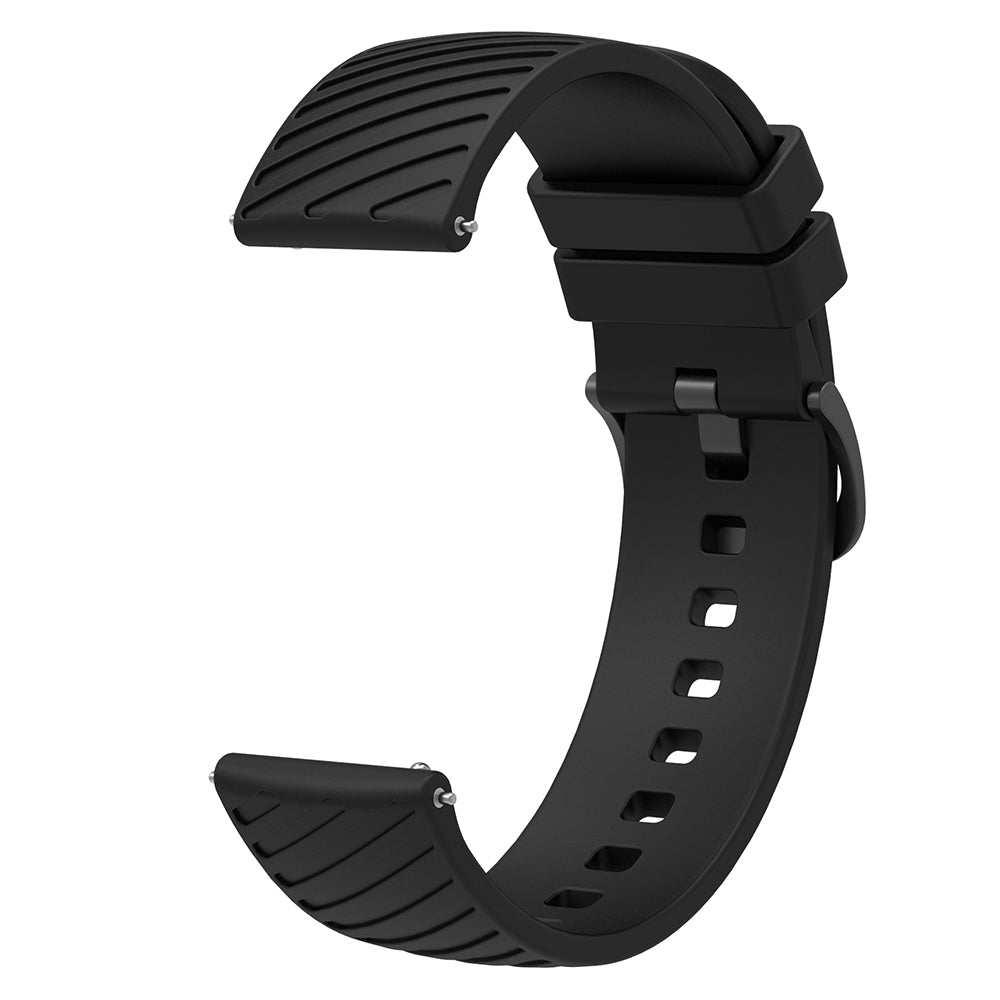 18mm Universal Silicone Watch Strap Tilted Stripe Textured Replacement Watch Band