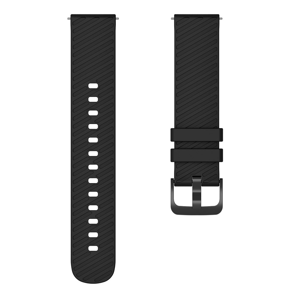 18mm Universal Silicone Watch Strap Tilted Stripe Textured Replacement Watch Band