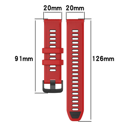 Watch Strap 20mm for Samsung Galaxy Watch 5 / Garmin Vivomove Trend , Dual-color Silicone Waterproof Watch Band