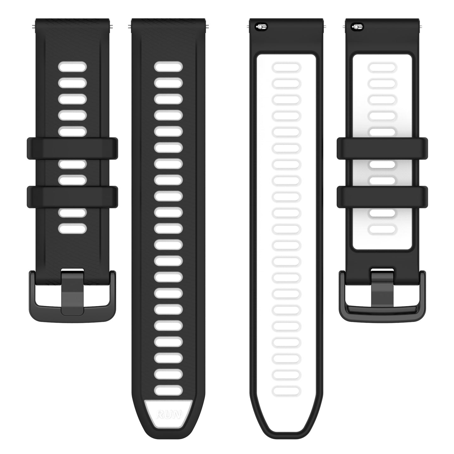 Watch Strap 20mm for Samsung Galaxy Watch 5 / Garmin Vivomove Trend , Dual-color Silicone Waterproof Watch Band