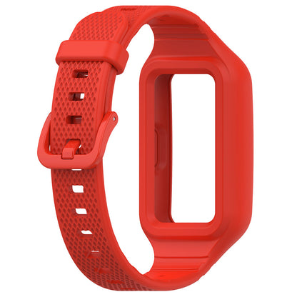 For Huawei Band 8 / Band 7 / Honor Band 6 Silicone Watch Strap Integral Texture Watch Band with Case