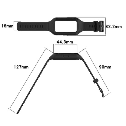 For Huawei Band 8 / Band 7 / Honor Band 6 Silicone Watch Strap Integral Texture Watch Band with Case