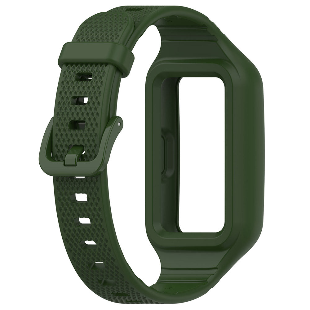 For Huawei Band 8 / Band 7 / Honor Band 6 Silicone Watch Strap Integral Texture Watch Band with Case