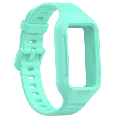 For Huawei Band 8 / Band 7 / Honor Band 6 Silicone Watch Strap Integral Texture Watch Band with Case