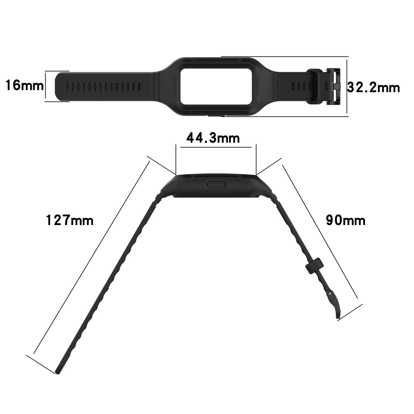 For Huawei Band 8 / Band 7 / Honor Band 6 Silicone Watch Strap Integral Texture Watch Band with Case