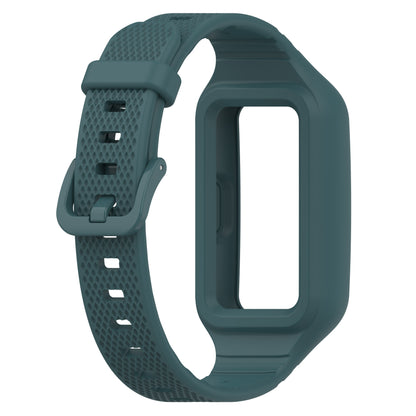 For Huawei Band 8 / Band 7 / Honor Band 6 Silicone Watch Strap Integral Texture Watch Band with Case