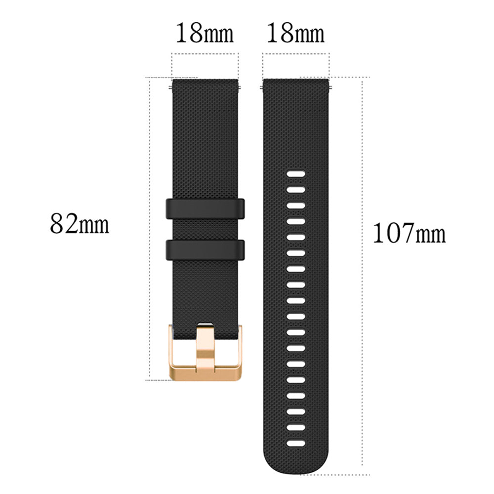 For Garmin Forerunner 265S / 255S / Venu 2S Silicone Watch Band 18mm Texture Replacement Watch Strap