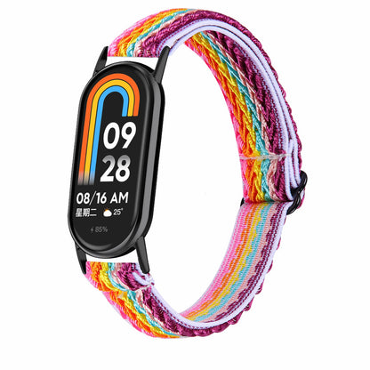 For Xiaomi Smart Band 8 Nylon Braided Watch Strap Quick Release Elastic Watch Band