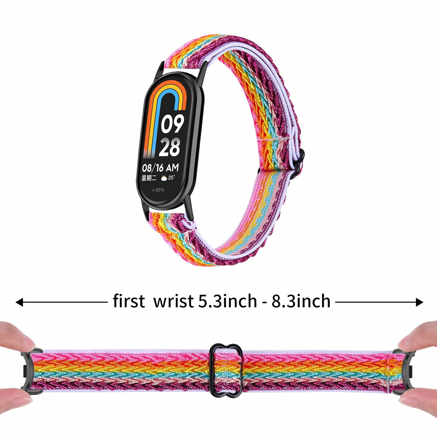 For Xiaomi Smart Band 8 Nylon Braided Watch Strap Quick Release Elastic Watch Band