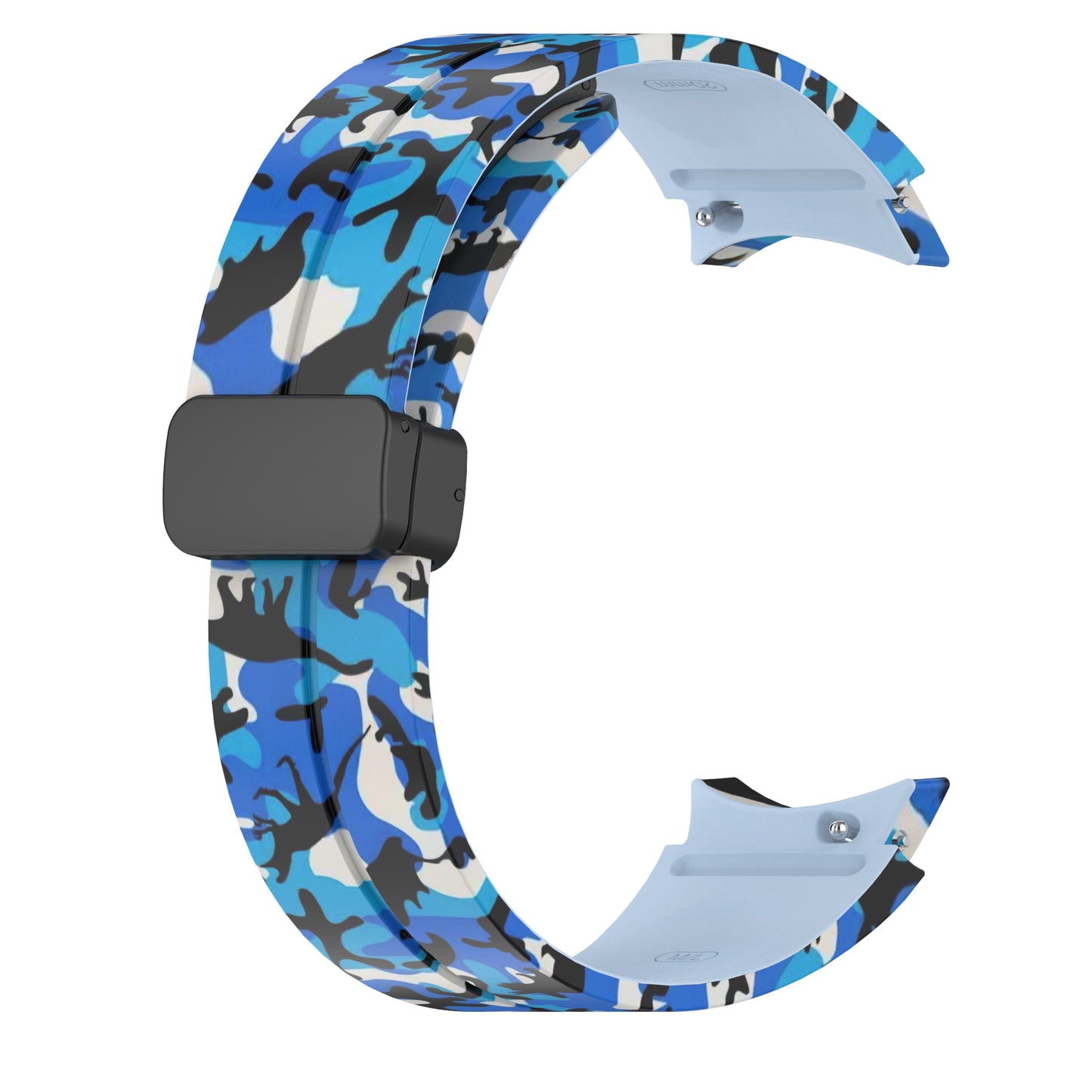 For Samsung Galaxy Watch 5 Pro 45mm Silicone Watch Band Adjustable Camouflage Strap with Magnetic Folding Buckle