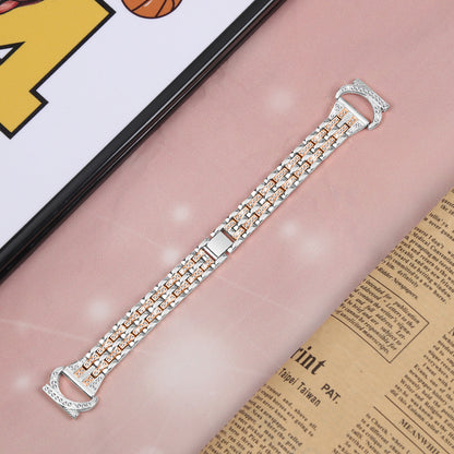 Stainless Steel Watch Band for Samsung Galaxy Watch6 40mm 44mm / Watch6 Classic 43mm 47mm / Watch 5 40mm 44mm / Watch4 40mm 44mm / Watch3 41mm , 20mm 5-Bead Rhinestone Decor Bracelet