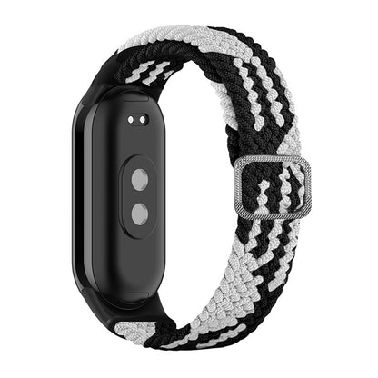 ENKAY HAT-PRINCE For Xiaomi Smart Band 8 Elastic Watch Band Nylon Braided Wrist Strap Set with PMMA Screen Protector