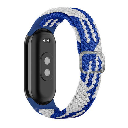 ENKAY HAT-PRINCE For Xiaomi Smart Band 8 Elastic Watch Band Nylon Braided Wrist Strap Set with PMMA Screen Protector