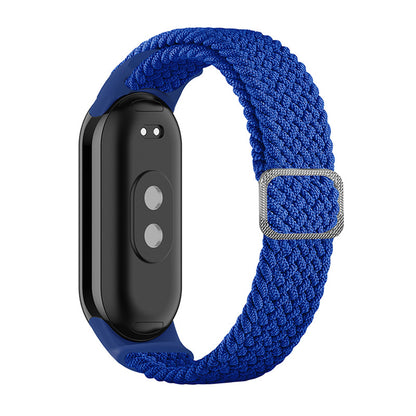 ENKAY HAT-PRINCE For Xiaomi Smart Band 8 Elastic Watch Band Nylon Braided Wrist Strap Set with PMMA Screen Protector