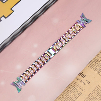 For Google Pixel Watch 2 / Pixel Watch 3-Bead Rhinestone Decor Stainless Steel Strap Watch Band Replacement