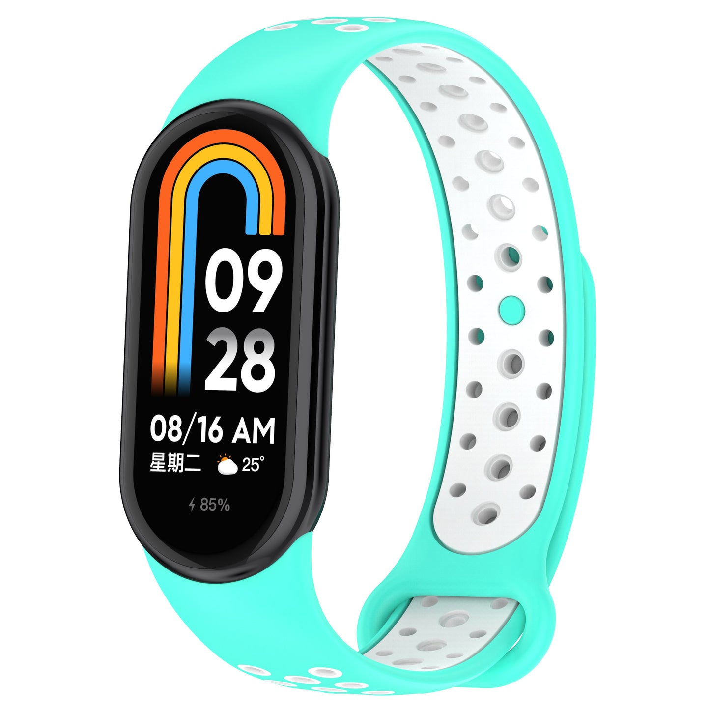 For Xiaomi Smart Band 8 Silicone Watch Bands Dual-color Sport Strap with Silicone Connector