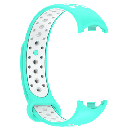 For Xiaomi Smart Band 8 Silicone Watch Bands Dual-color Sport Strap with Silicone Connector