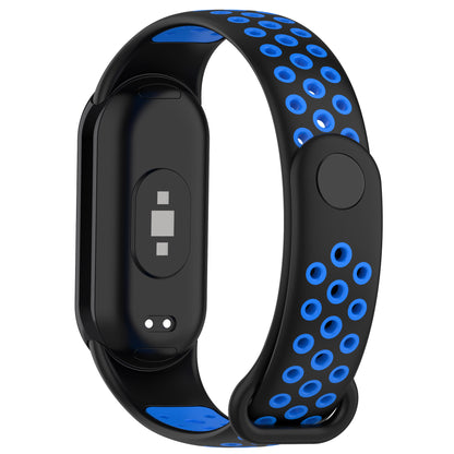 For Xiaomi Smart Band 8 Silicone Watch Bands Dual-color Sport Strap with Silicone Connector