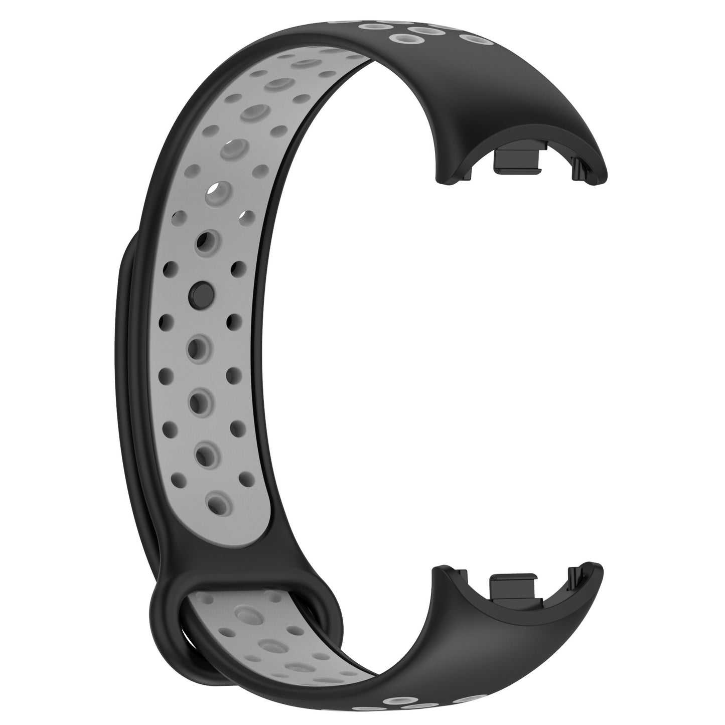 For Xiaomi Smart Band 8 Silicone Watch Bands Dual-color Sport Strap with Silicone Connector