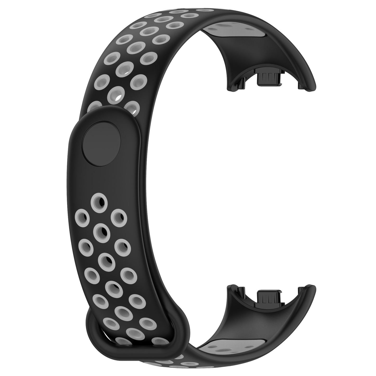 For Xiaomi Smart Band 8 Silicone Watch Bands Dual-color Sport Strap with Silicone Connector