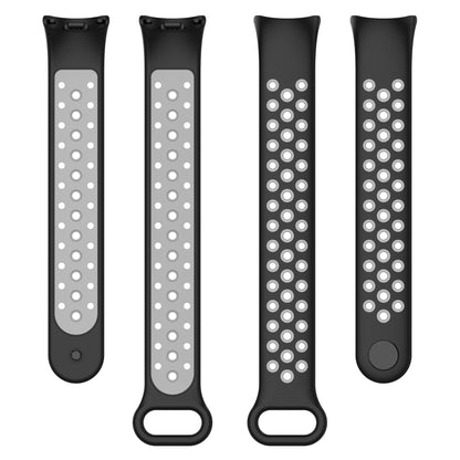 For Xiaomi Smart Band 8 Silicone Watch Bands Dual-color Sport Strap with Silicone Connector