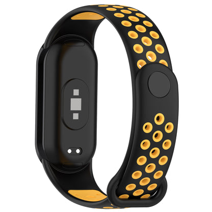 For Xiaomi Smart Band 8 Silicone Watch Bands Dual-color Sport Strap with Silicone Connector