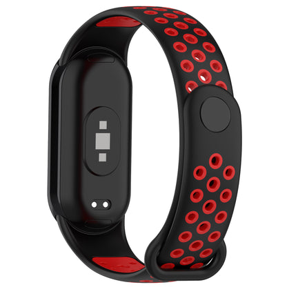 For Xiaomi Smart Band 8 Silicone Watch Bands Dual-color Sport Strap with Silicone Connector