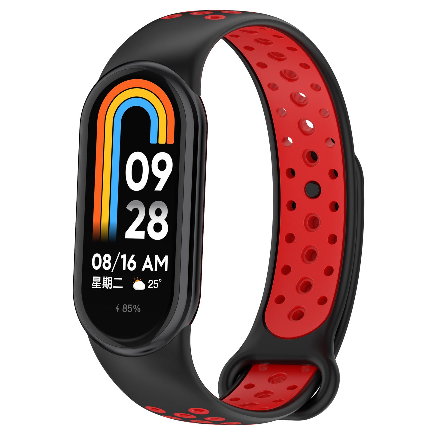 For Xiaomi Smart Band 8 Silicone Watch Bands Dual-color Sport Strap with Silicone Connector