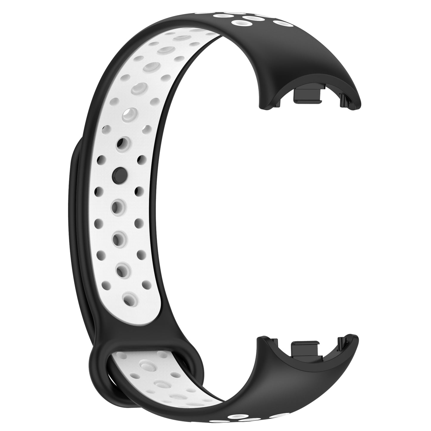 For Xiaomi Smart Band 8 Silicone Watch Bands Dual-color Sport Strap with Silicone Connector